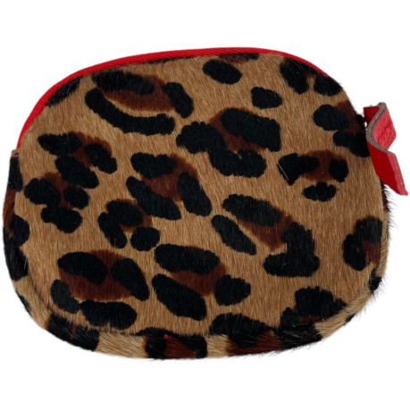 PORTE-MONNAIE LEOPARD - ROUGE