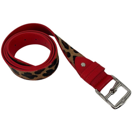 CEINTURE LEOPARD-ROUGE