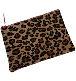 POCHETTE VACHE LEOPARD ROUGE