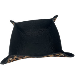 VIDE-POCHE LEOPARD NOIR