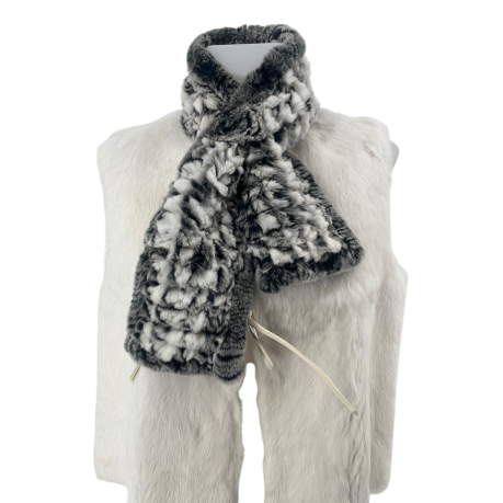 ECHARPE LAPIN REX AVEC ROSE