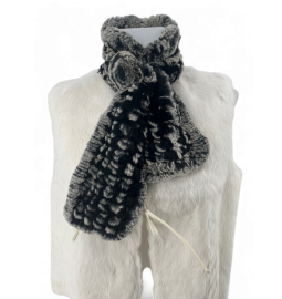 ECHARPE LAPIN REX AVEC ROSE