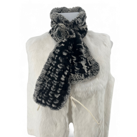 ECHARPE LAPIN REX AVEC ROSE