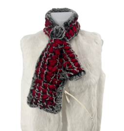 ECHARPE LAPIN REX AVEC ROSE