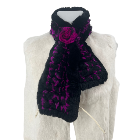 ECHARPE LAPIN REX AVEC ROSE