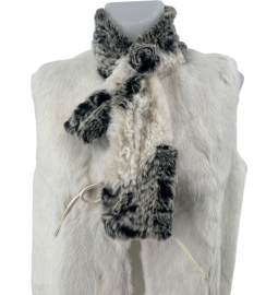 ECHARPE LAPIN REX FLEUR BICOLORE