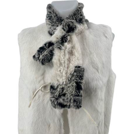 ECHARPE LAPIN REX FLEUR BICOLORE