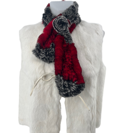 ECHARPE LAPIN REX FLEUR BICOLORE