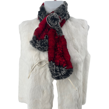 ECHARPE LAPIN REX FLEUR BICOLORE