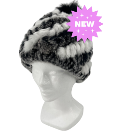 BONNET EN LAPIN REX POMPON