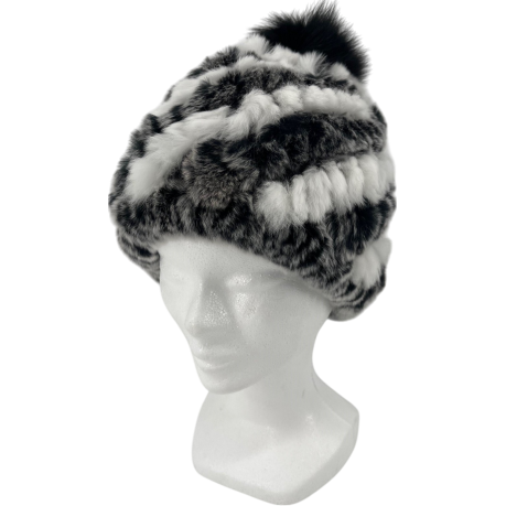 BONNET EN LAPIN REX POMPON