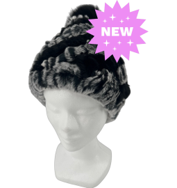 BONNET EN LAPIN REX POMPON