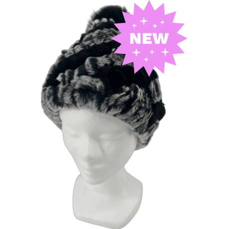 BONNET EN LAPIN REX POMPON
