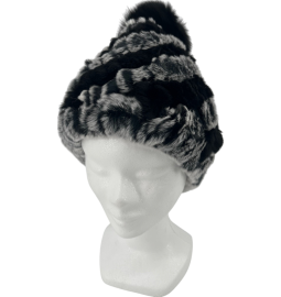 BONNET EN LAPIN REX POMPON