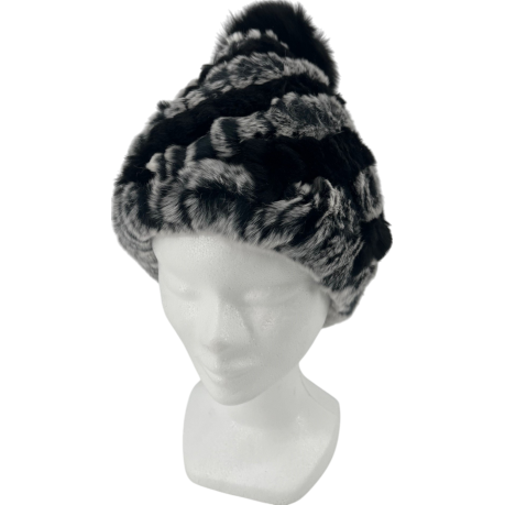 BONNET EN LAPIN REX POMPON