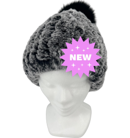 BONNET LAPIN REX - POMPON...