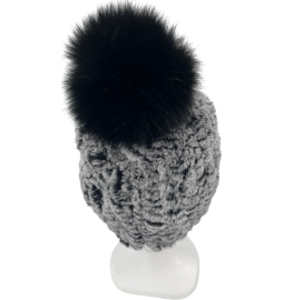 BONNET LAPIN REX - POMPON RENARD