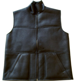 SHEEPSKIN SHEPHERD VEST - Brown or black Waxed