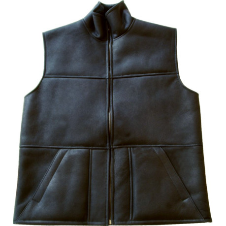 SHEEPSKIN SHEPHERD VEST - Brown or black Waxed