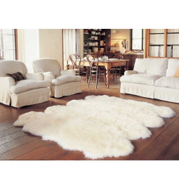 TAPIS OCTO PEAU DE MOUTON MERINOS Blanc Naturel
