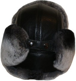 CHAPKA CUIR ET LAPIN REX