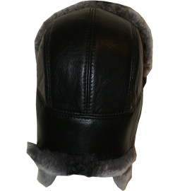 CHAPKA CUIR ET LAPIN REX