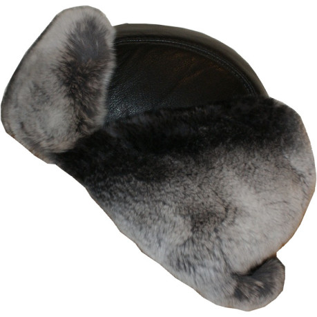 CHAPKA CUIR ET LAPIN REX