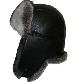 CHAPKA CUIR ET LAPIN REX