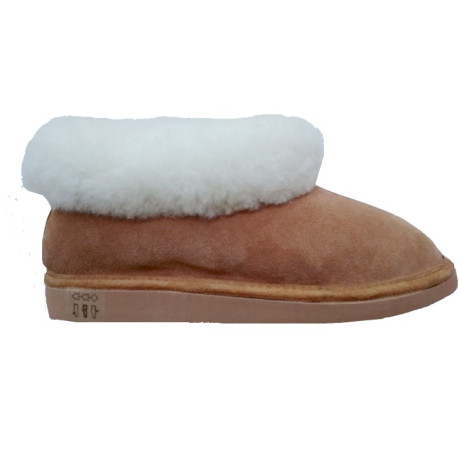 MIXED  SLIPPER IN SHEEPSKIN AND LEATHER  