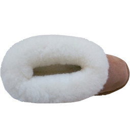 MIXED  SLIPPER IN SHEEPSKIN AND LEATHER  