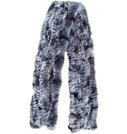 ECHARPE EN FOURRURE DE LAPIN REX GRISE