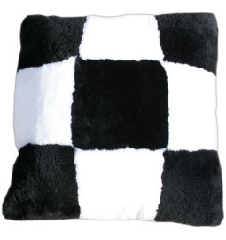 COUSSIN DAMIER EN PEAU DE MOUTON