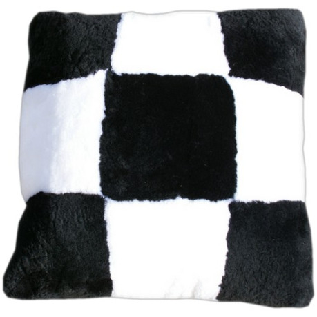 COUSSIN DAMIER EN PEAU DE MOUTON