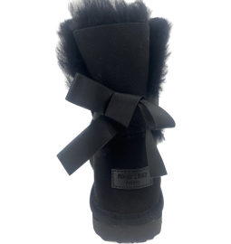 Mini Boots Noeud Agneau Noir