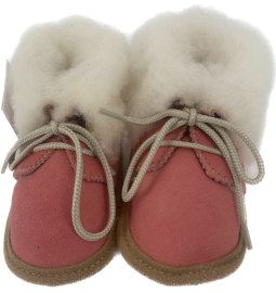 LAMBSKIN BABY SLIPPERS - Brown,  Pink, Blue