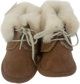 LAMBSKIN BABY SLIPPERS - Brown,  Pink, Blue