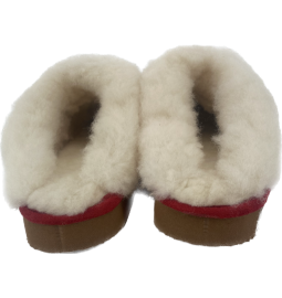 SHEEPSKIN MULE LEA-013 red or brown