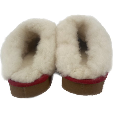 SHEEPSKIN MULE LEA-013 red or brown