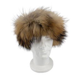 TOQUE CUIR ET RACCOON