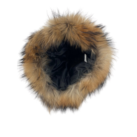 TOQUE CUIR ET RACCOON