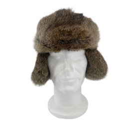 CHAPKA CUIR ET LAPIN LIEVRE