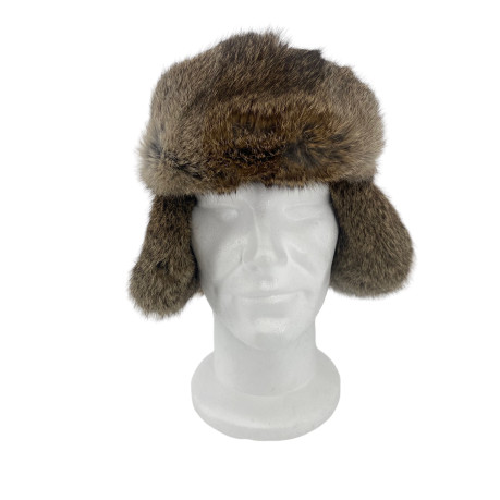 CHAPKA CUIR ET LAPIN LIEVRE