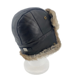 CHAPKA CUIR ET LAPIN LIEVRE
