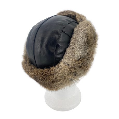 CHAPKA CUIR ET LAPIN LIEVRE