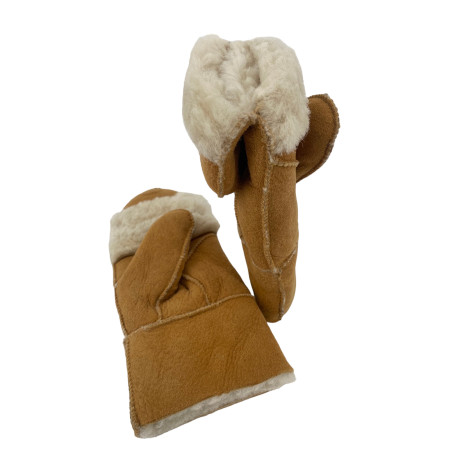 SHEEPSKIN MITTENS - brown