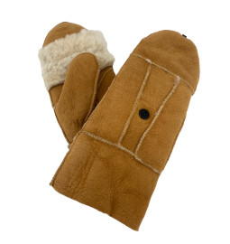 SHEEPSKIN MITTENS - brown