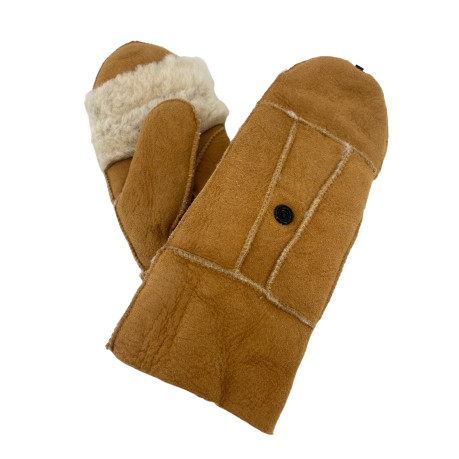 SHEEPSKIN MITTENS - brown