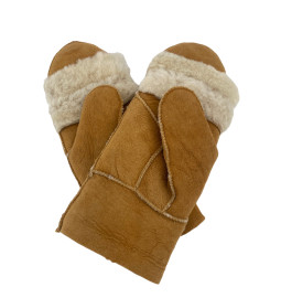 SHEEPSKIN MITTENS - brown