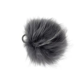 PORTE CLES POMPON GRIS
