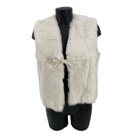 GILET LAPIN BLANC COURT